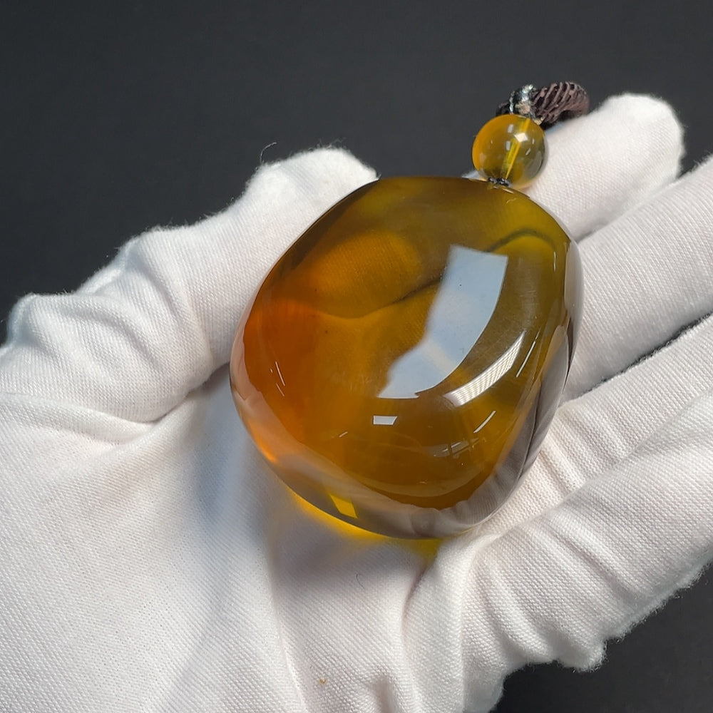 Amber Beeswax Pendant Total Weight Approx. 58.19g Including Rope