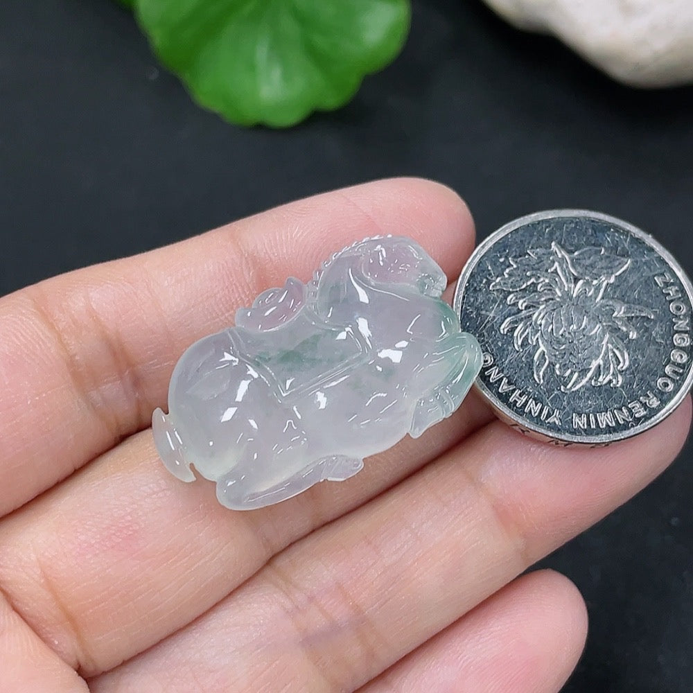 Jadeite Pendant with Horse and Money Design