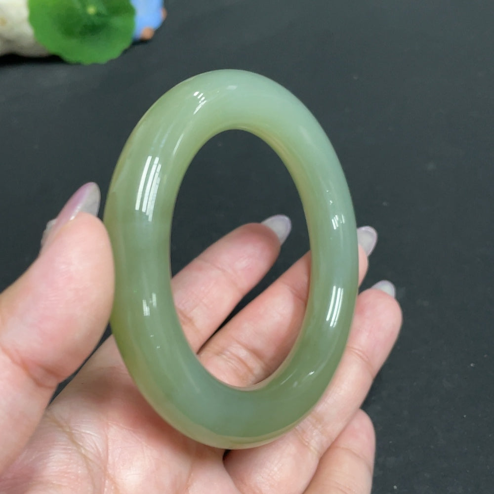 Hetian Jade Round Bangle Size 56.4 Total Weight Approx. 76.7g