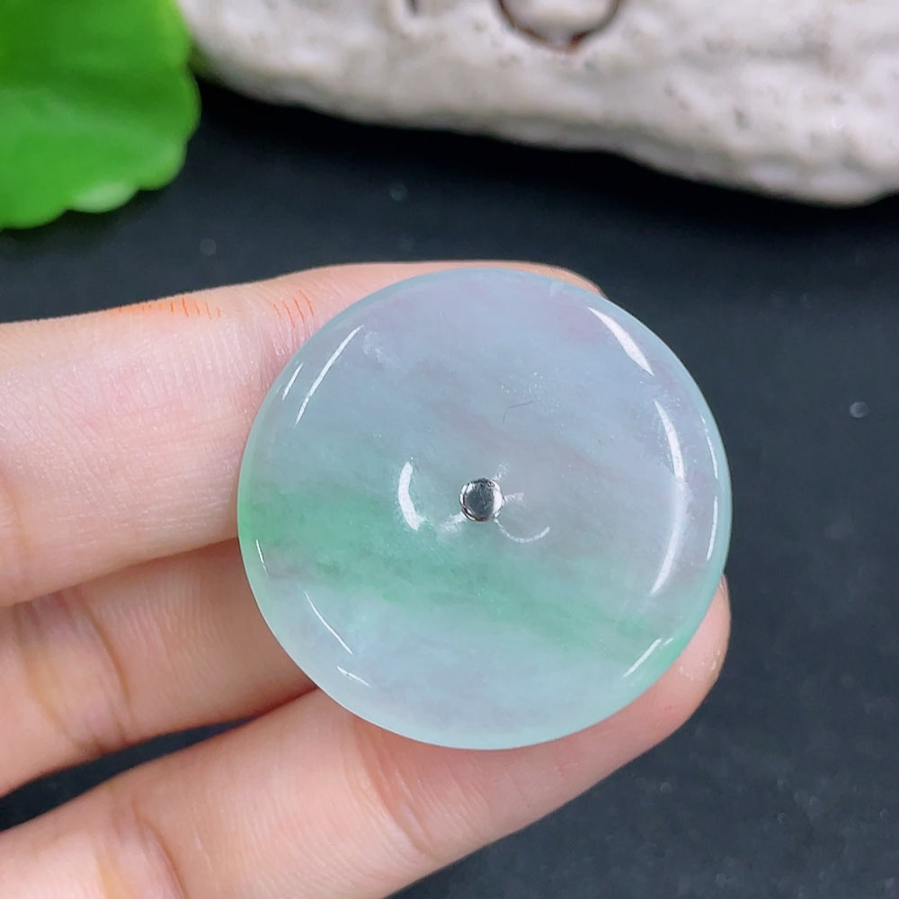 Jadeite Peace Knot Inlaid Pendant No Stamp 18k Gold Content Tested Non-Diamond
