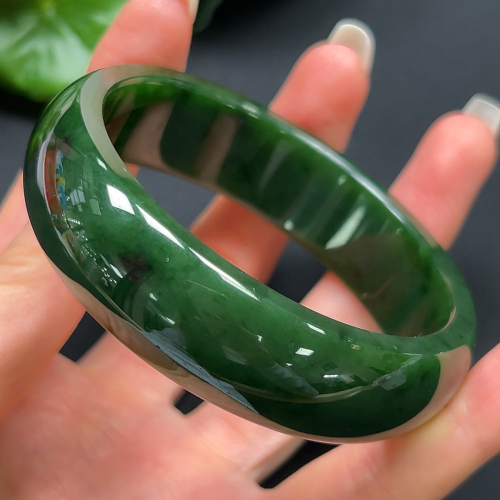 Hetian Jade Green Jade Round Bracelet