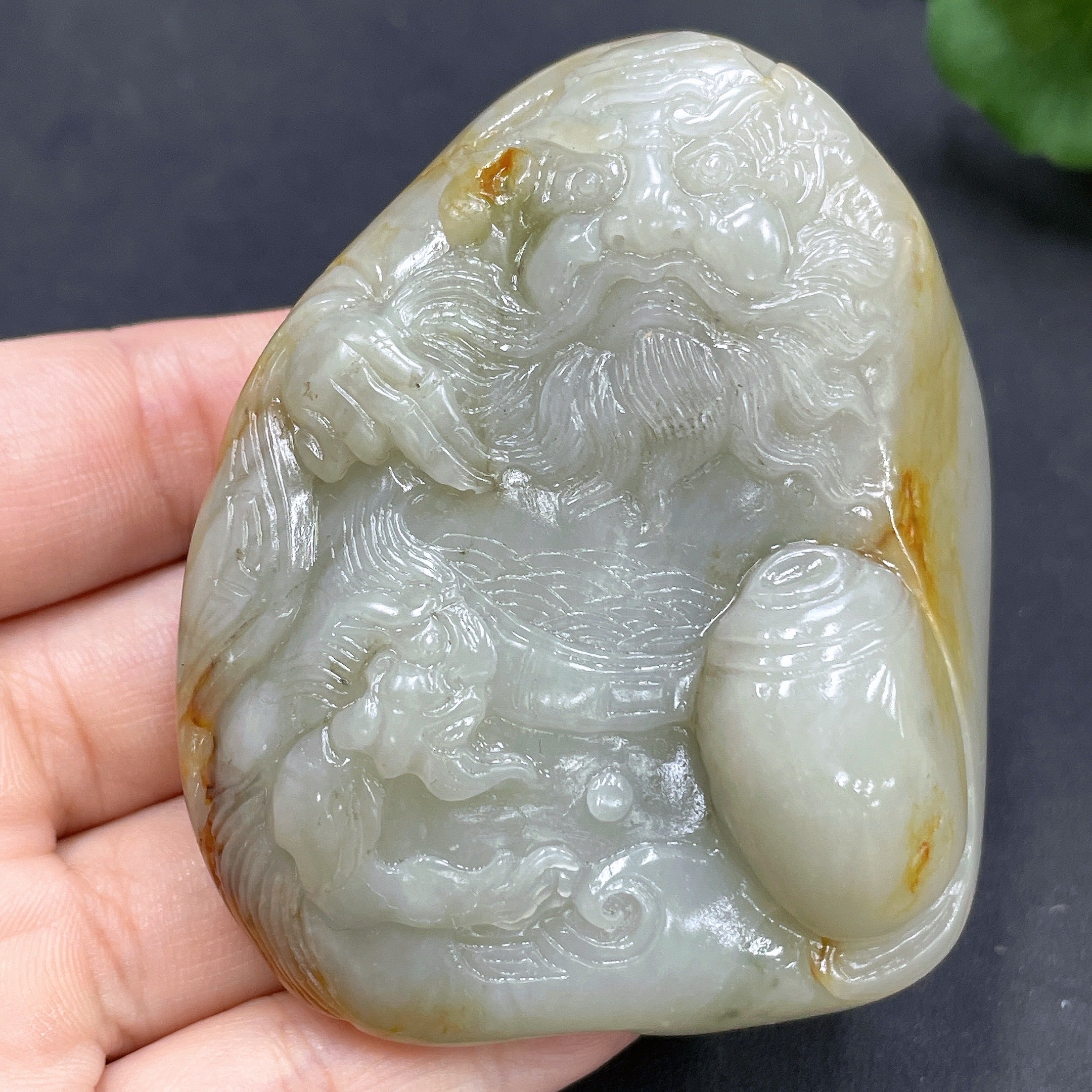 Hetian Jade Handheld Carving - Zhong Kui - Undetermined Skin Color Origin - Total Weight Approx. 166.8g