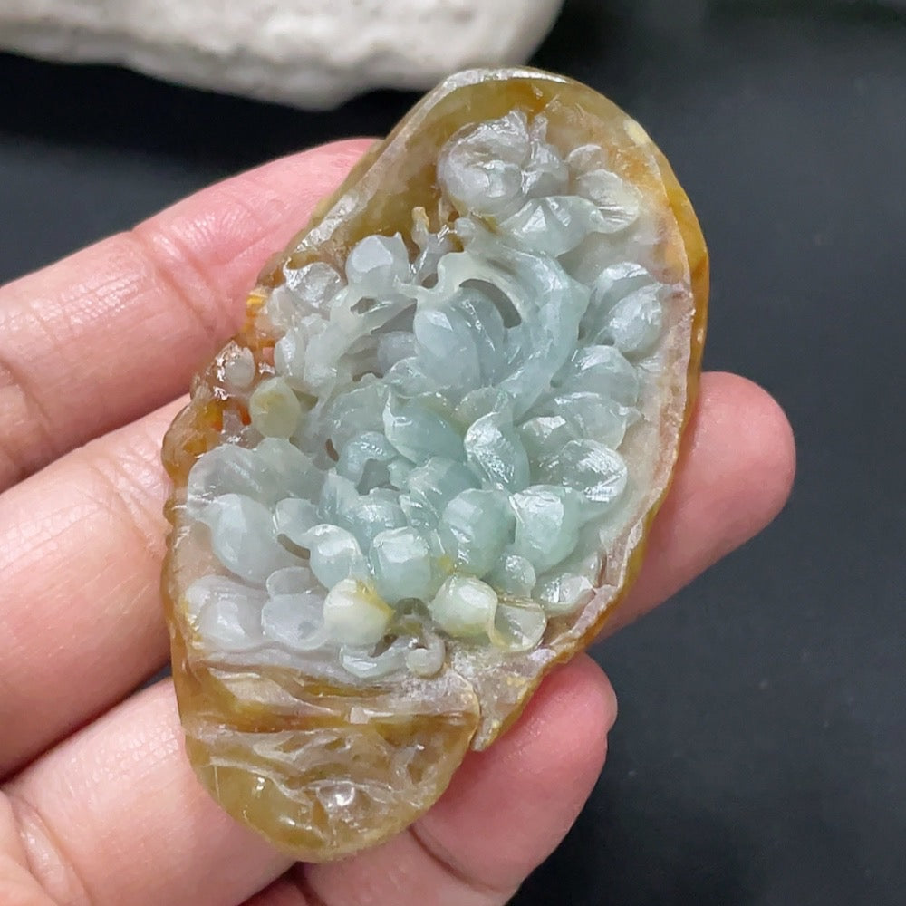 Jadeite Rough Phoenix Pendant Total Weight Approx.32g Color Origin Undetermined