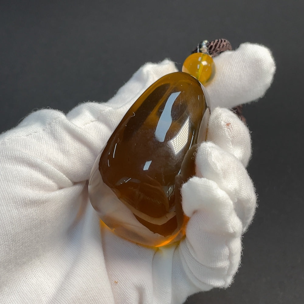Amber Beeswax Pendant Total Weight Approx. 58.19g Including Rope