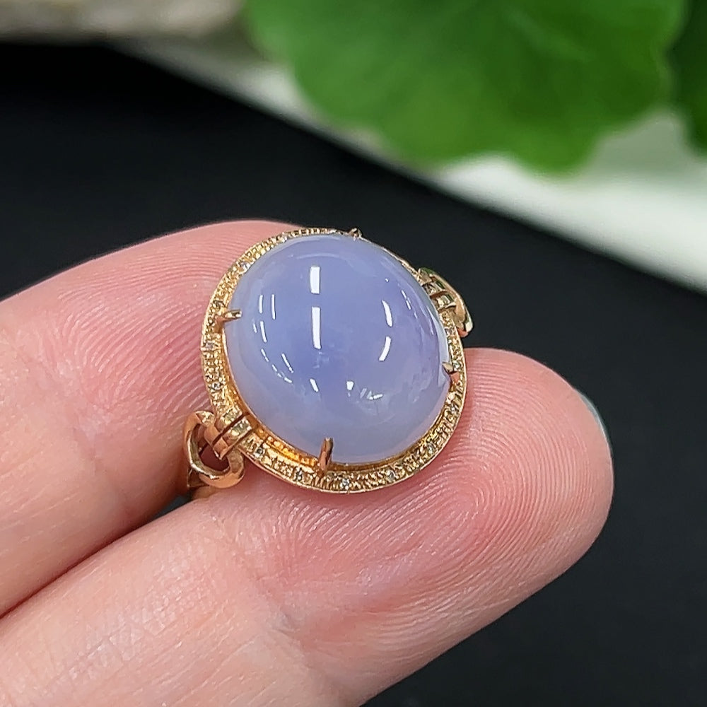 Jadeite Ring in 18K Gold (With Diamond Accents)