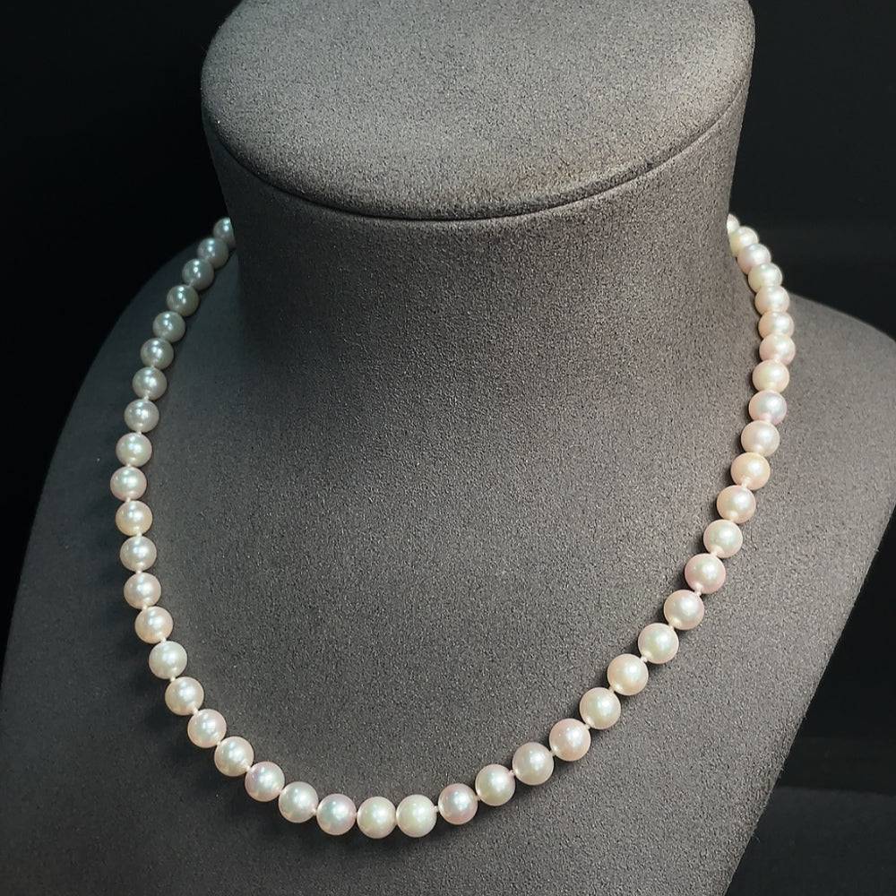 HUILIU HQ seawater pearl necklace with non-gold clasp, total weight 26.84g, featuring lustrous white pearls on a delicate string.