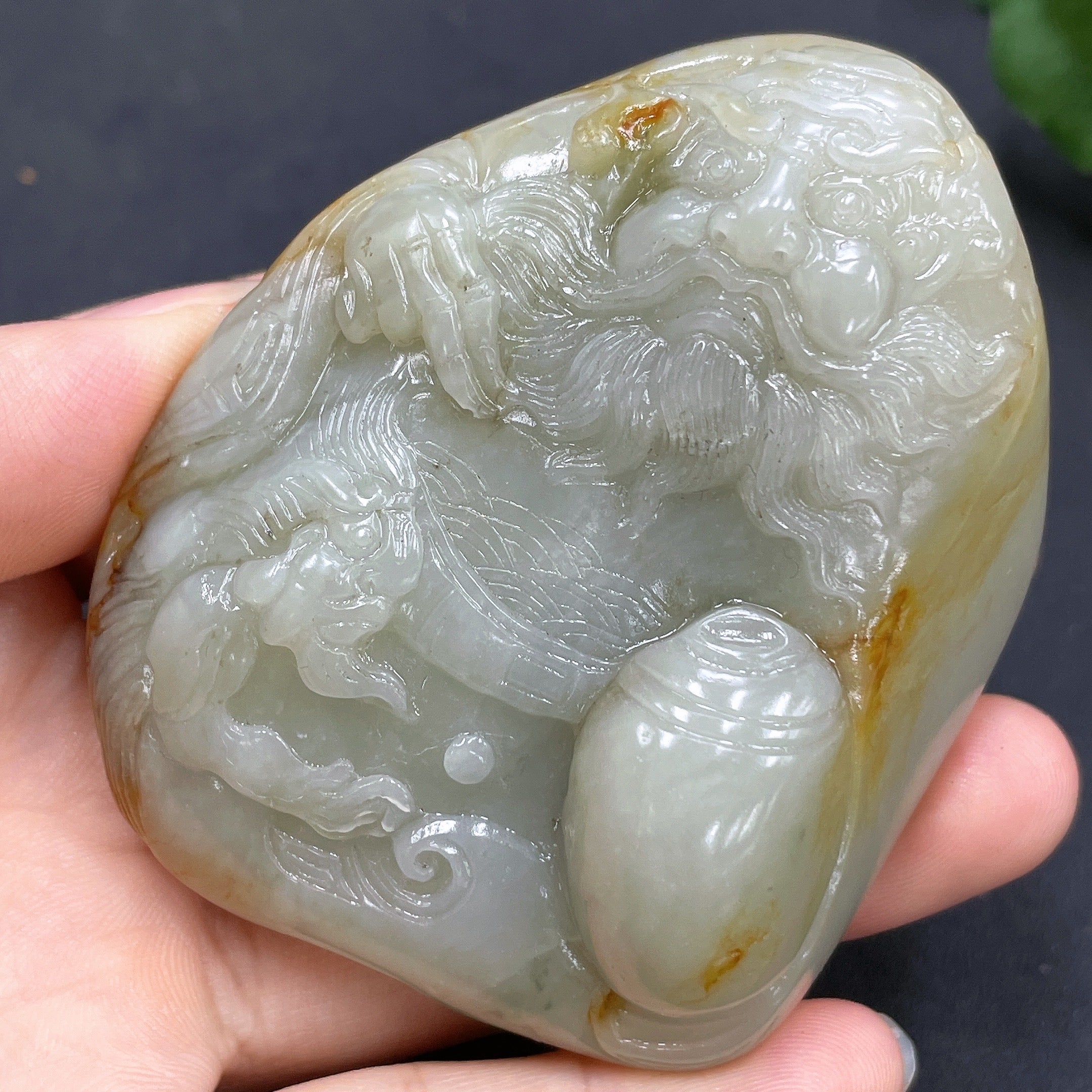 Hetian Jade Handheld Carving - Zhong Kui - Undetermined Skin Color Origin - Total Weight Approx. 166.8g