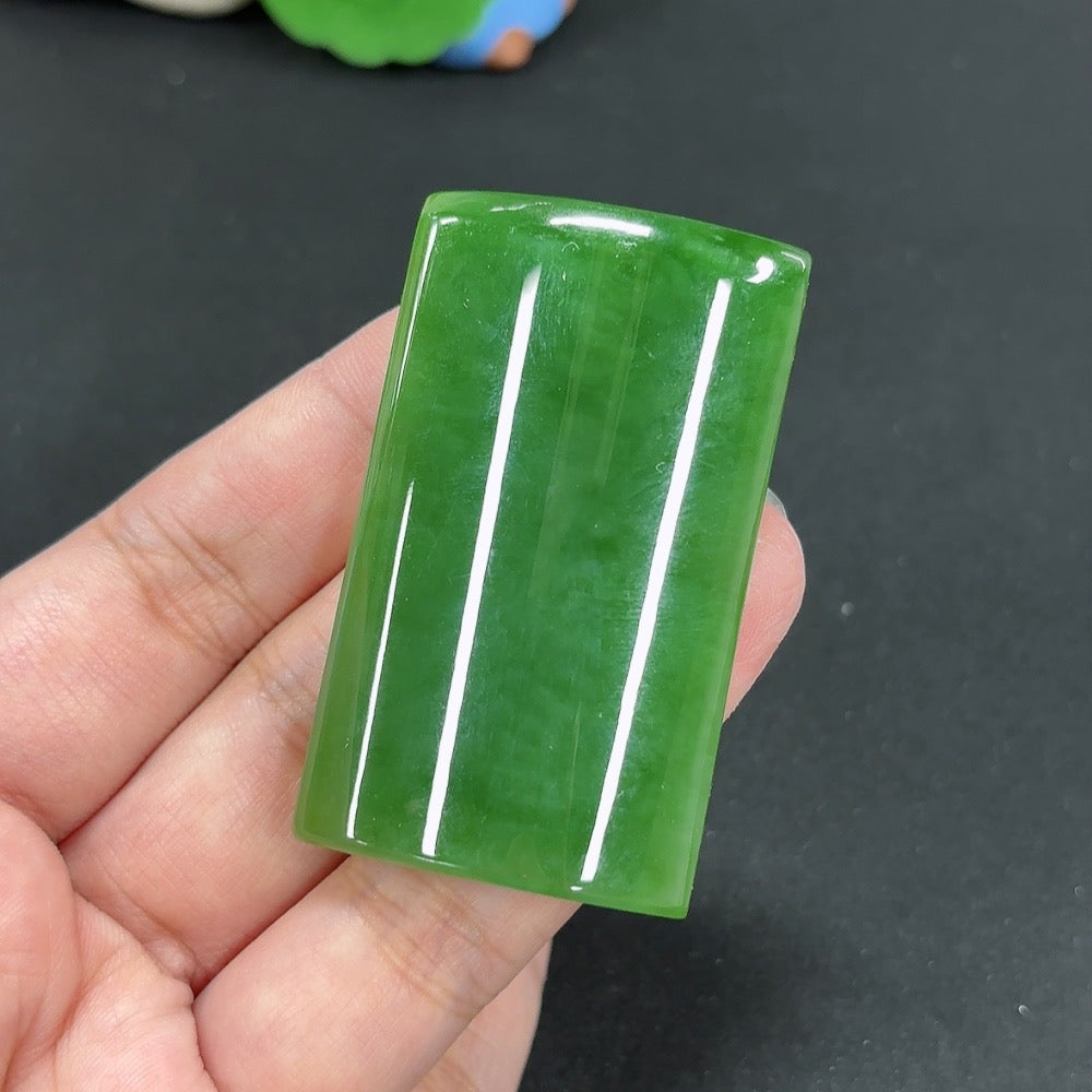 Green Hetian Jade Plain Pendant