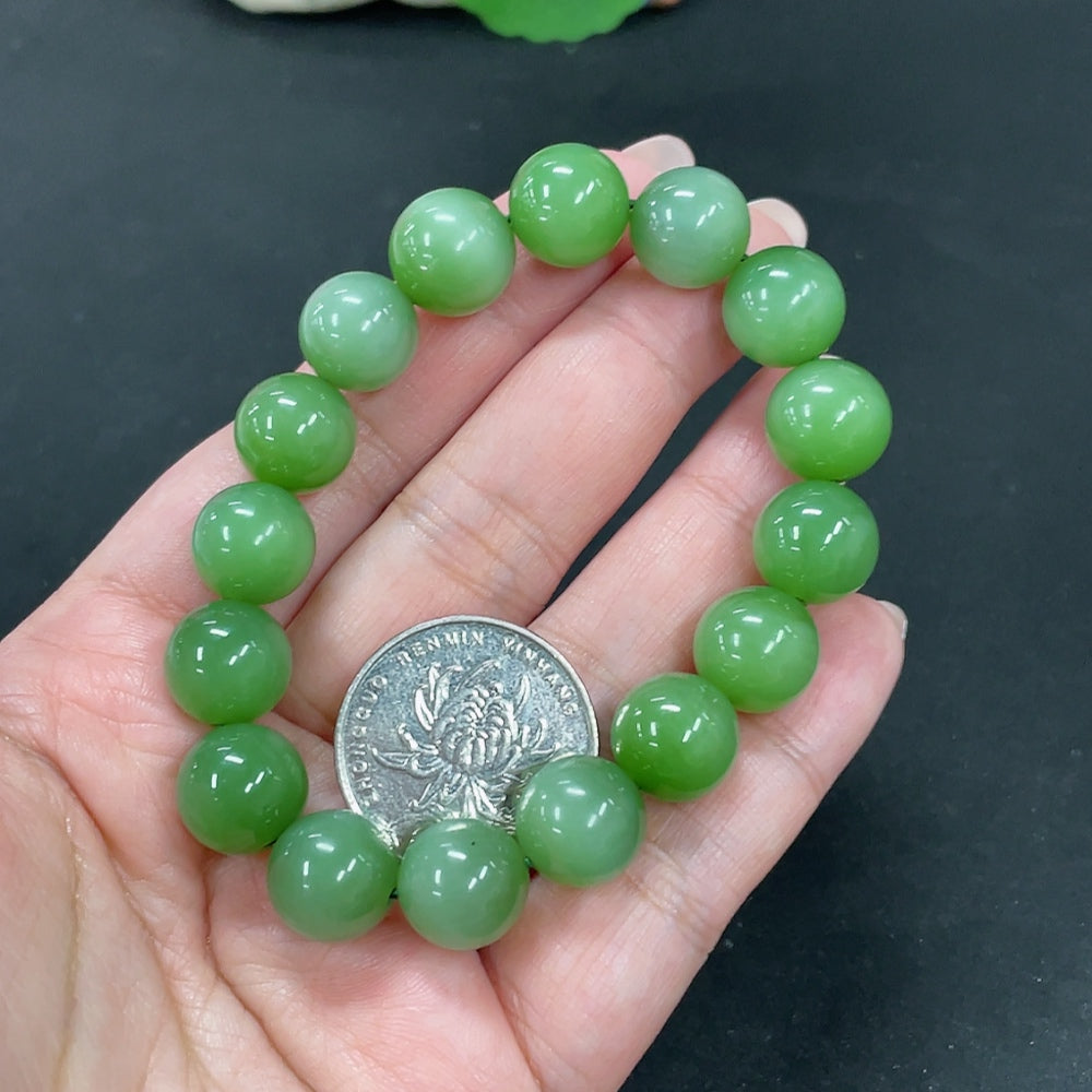 Hetian Jade Bracelet, Approx. 12.4mm, Total Weight Approx. 43.8g