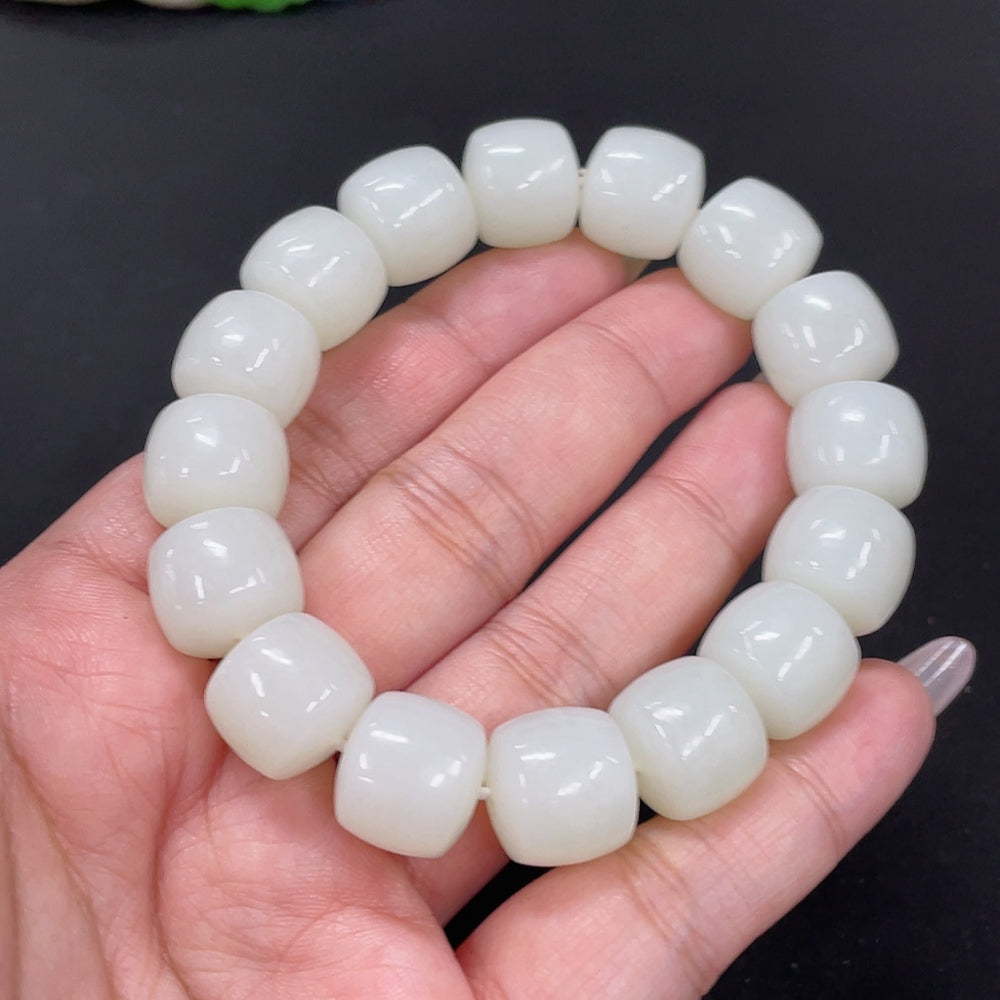 Hetian Jade Bracelet, approx. 13.6mm, total weight approx. 72.2g