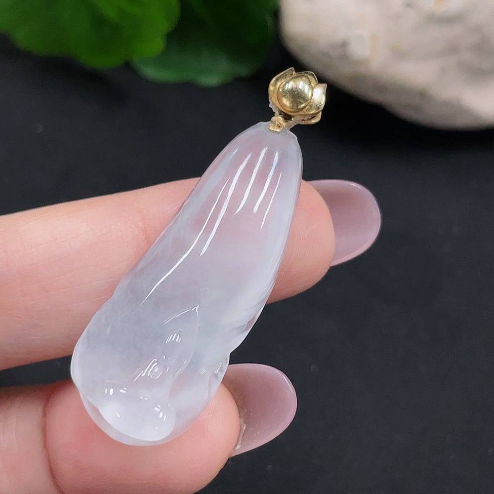 Huiliu Jadeite Enlightenment Pendant with 74% jade content, showcasing a smooth, polished jade pendant with natural green hues.