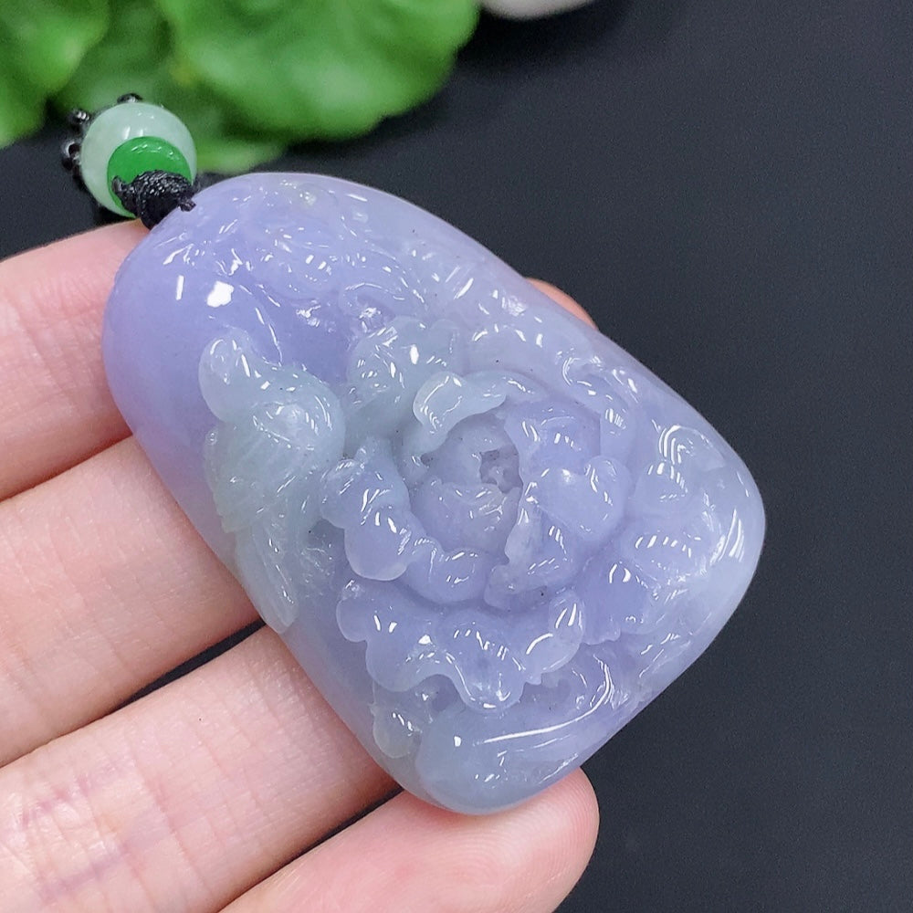 Jadeite Lotus Pendant