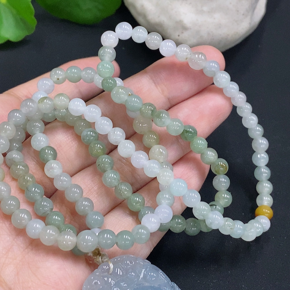 Jadeite Fortune Shell Pendant Total Weight Including Chain Approx. 52.7g