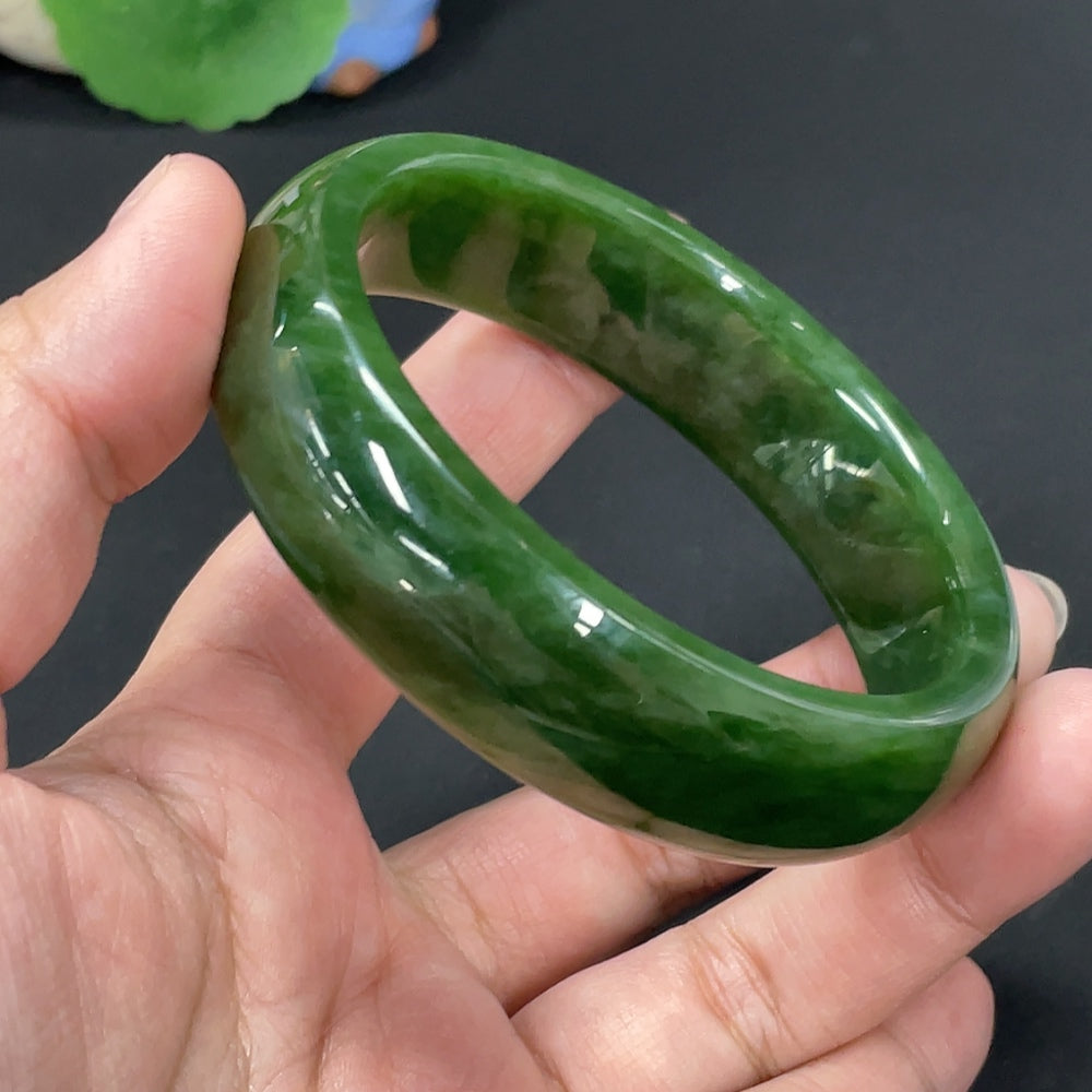 Hetian Jade Jasper round bracelet by HUILIU HQ featuring polished beads, 61.3cm length, total weight 77.3g, natural stone jewelry