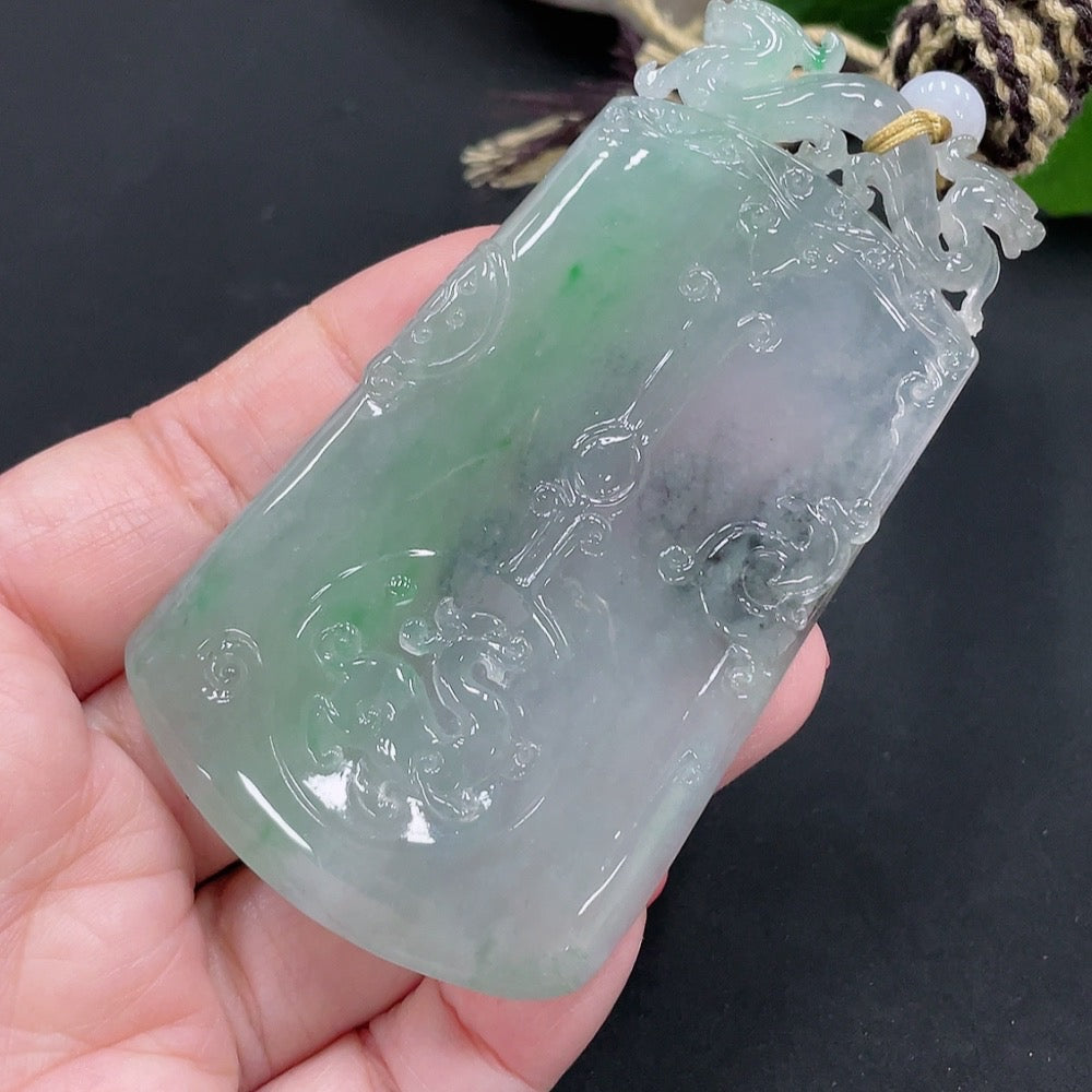 Jadeite Pendant Antique Plaque Total Weight Approx. 59.05g
