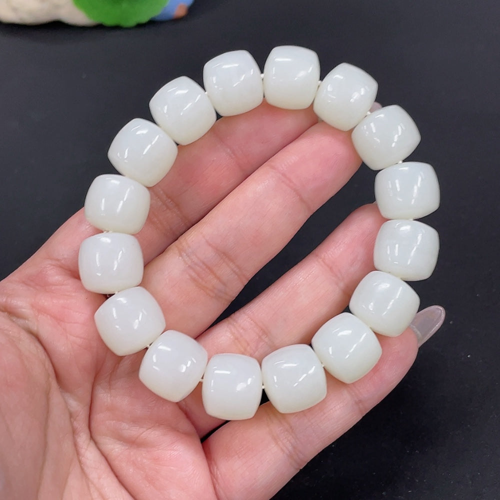 Hetian Jade Bracelet, approx. 13.6mm, total weight approx. 72.2g