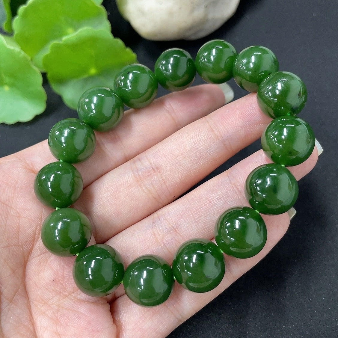Hetian Jade Bracelet, Approx. 13.4mm, Total Weight Approx. 56.8g