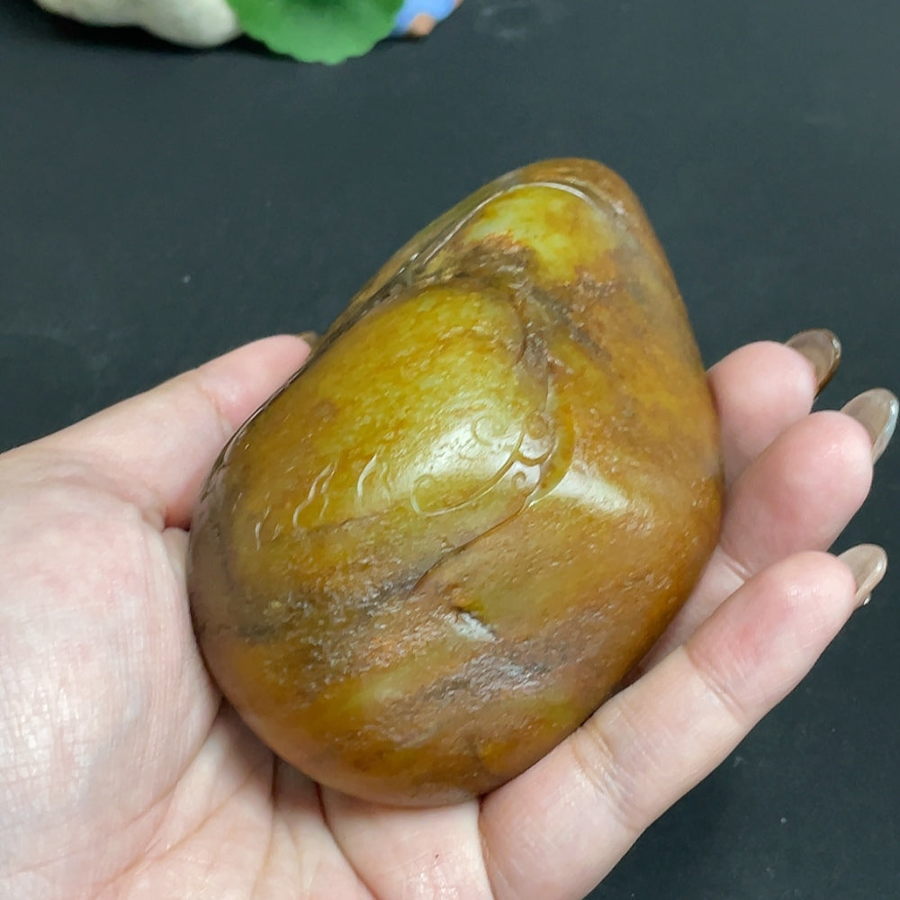 Hetian Jade Handheld Carving - Zhong Kui, Total Weight Approx. 423g, Undetermined Skin Color Origin, Contains Other Mineral Components