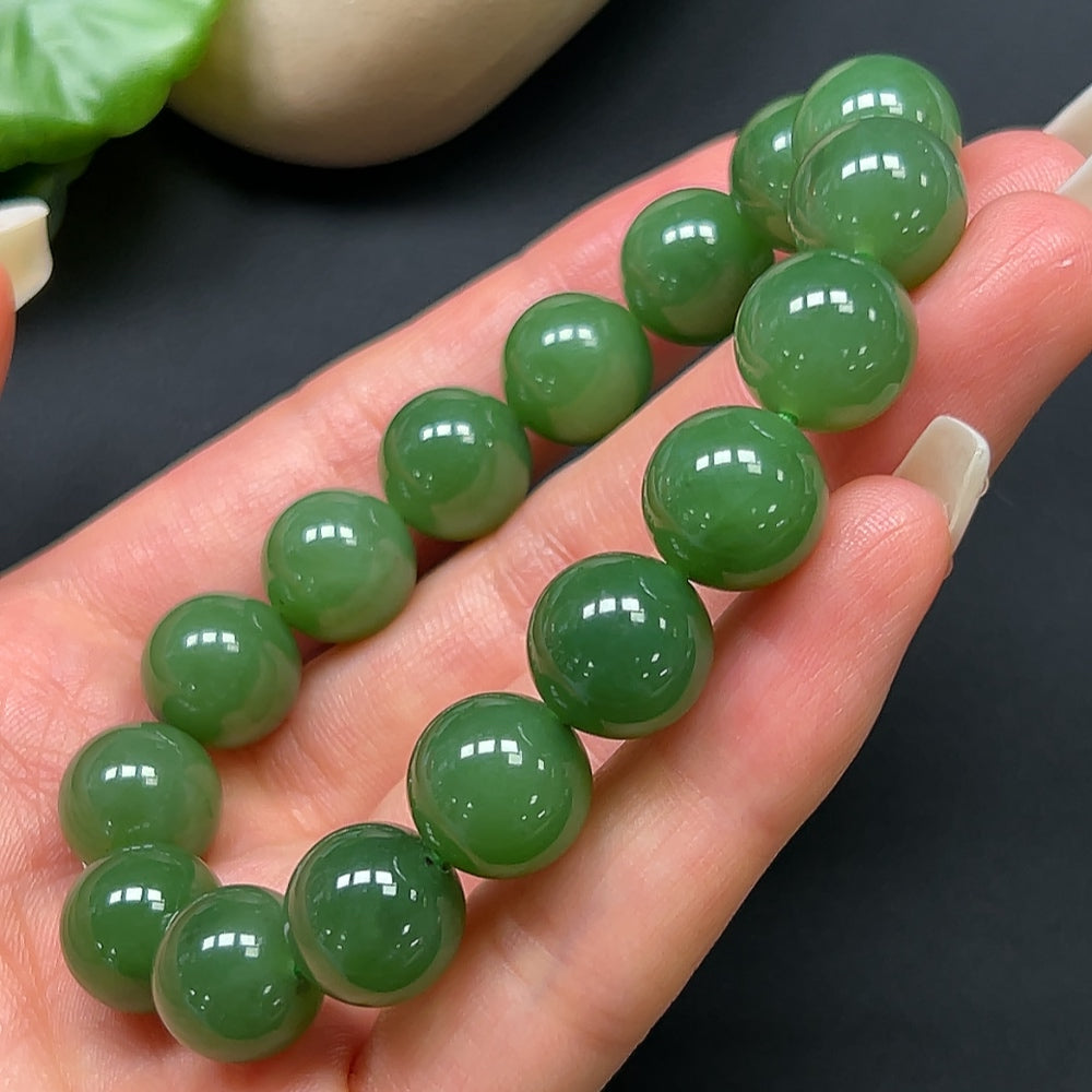 Green Hetian Jade Bracelet