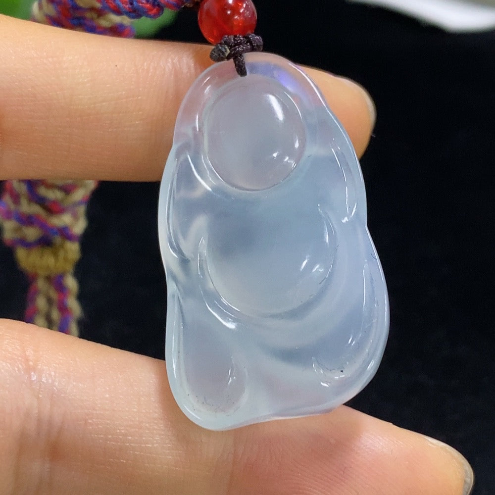 Jadeite Buddha Pendant Total Weight Approx. 13.03g (Including Rope Weight)