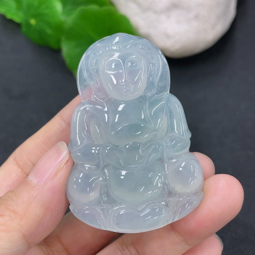 Jadeite Guanyin Pendant