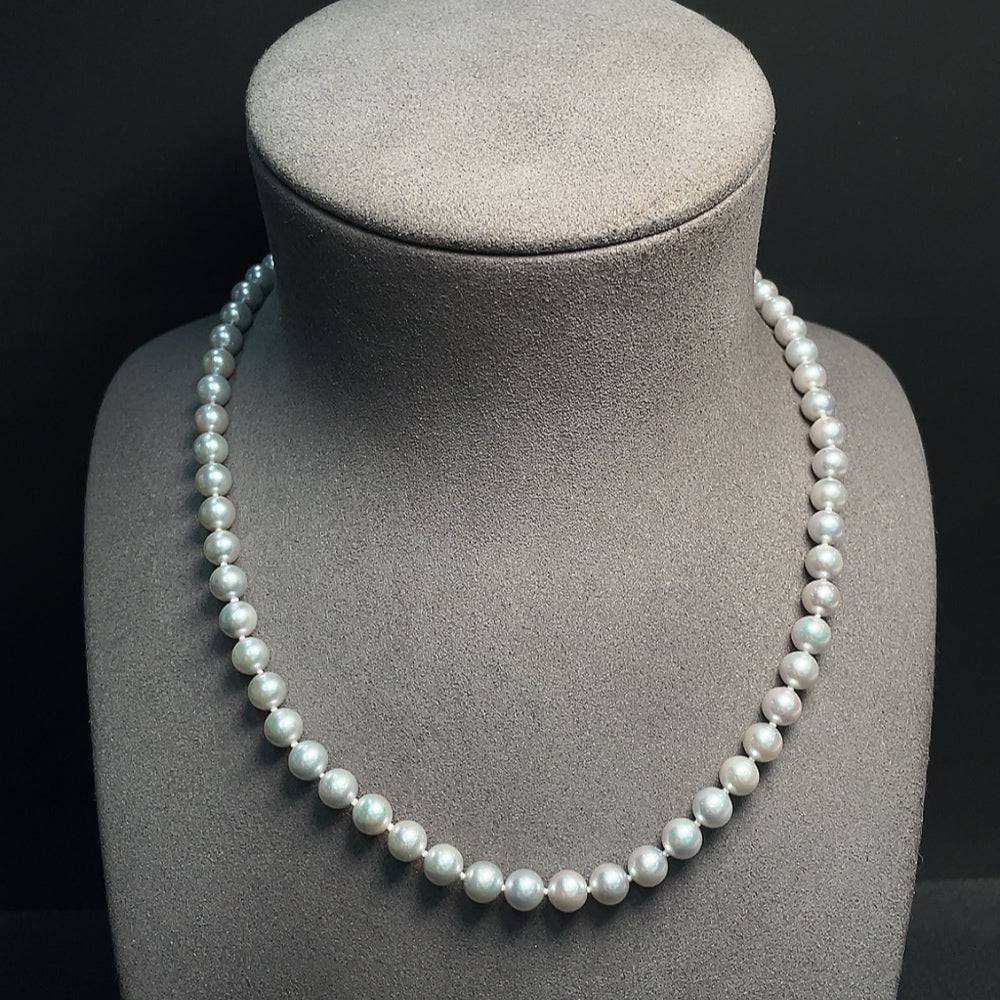 HUILIU HQ seawater pearl necklace with 6.7mm non-gold colored pearls, approximately 27.86g weight, natural and elegant design.
