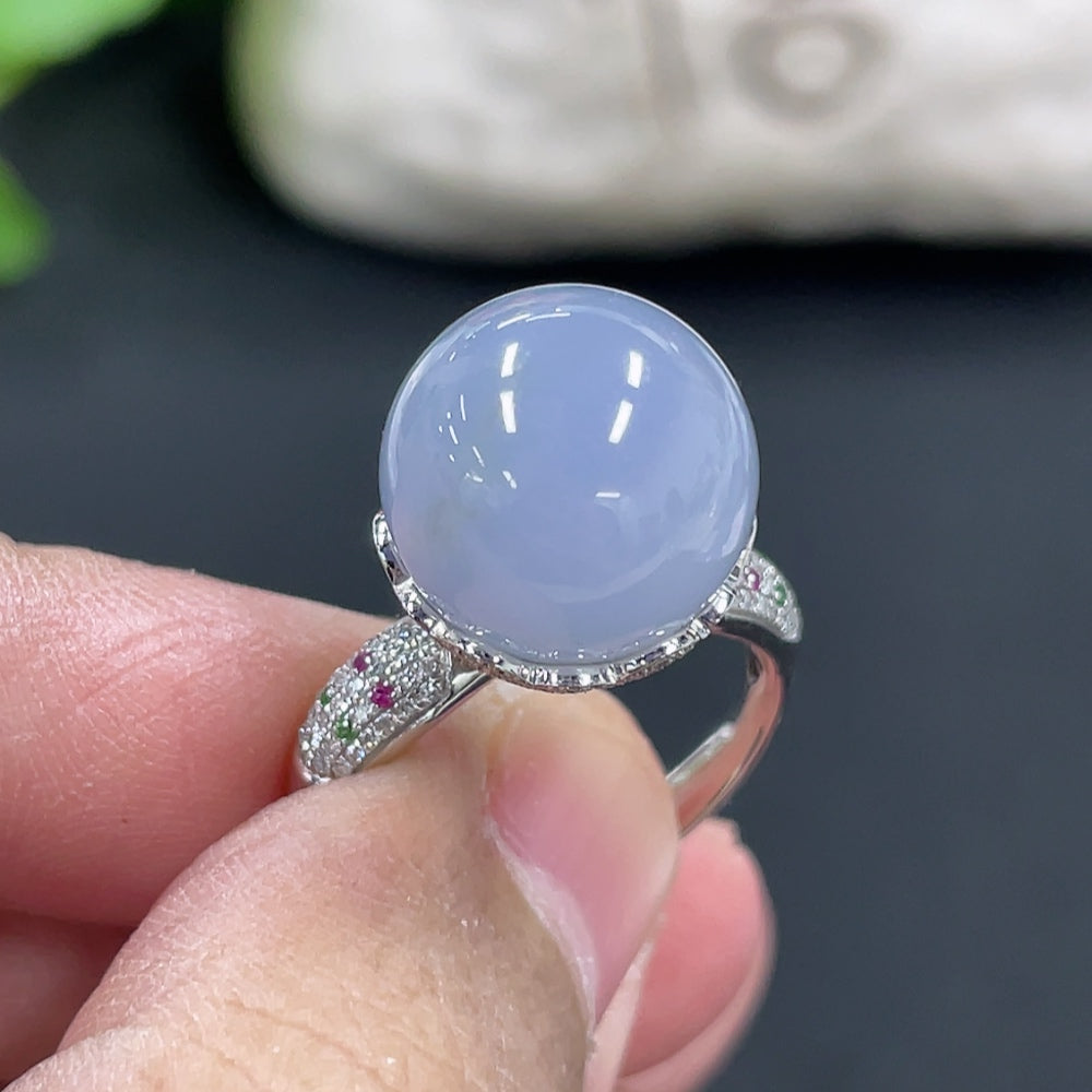 Jadeite Bezel Ring in 18K Gold, Approx. 7g with Diamond Accents (Colorless)