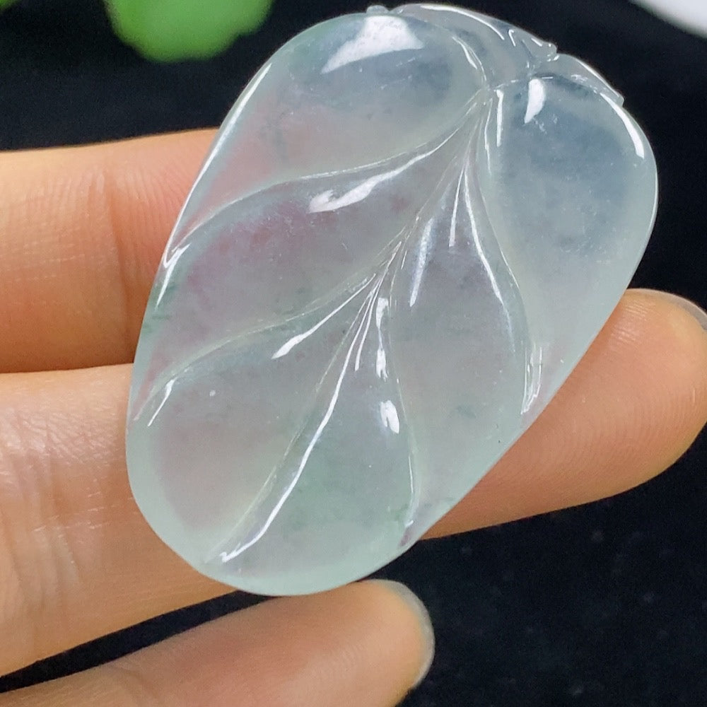 Jadeite Leaf Pendant Total Weight Approx. 9.95g