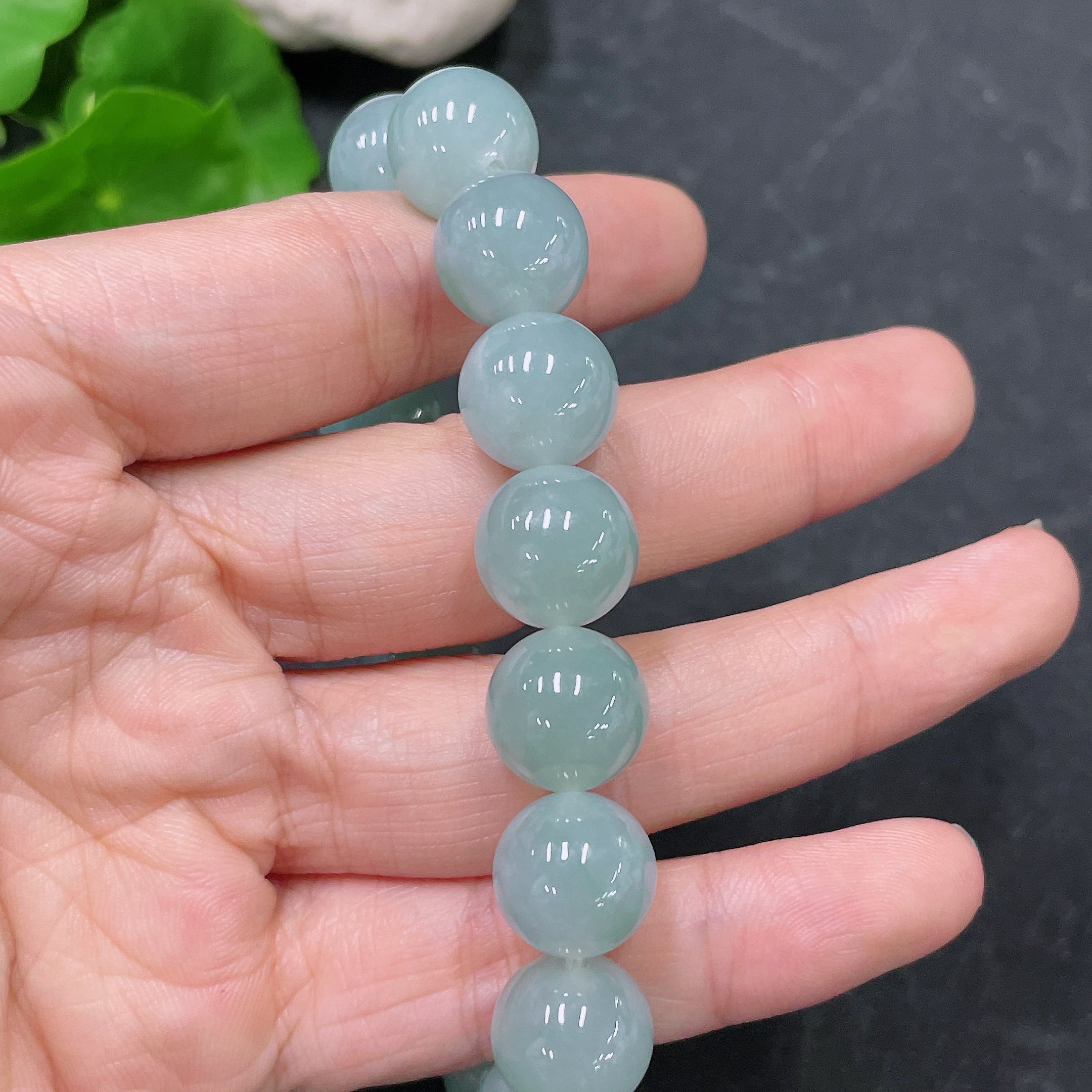 JadeiteBead Bracelet, Total Weight Approx. 52.13g, Size About 12.4mm