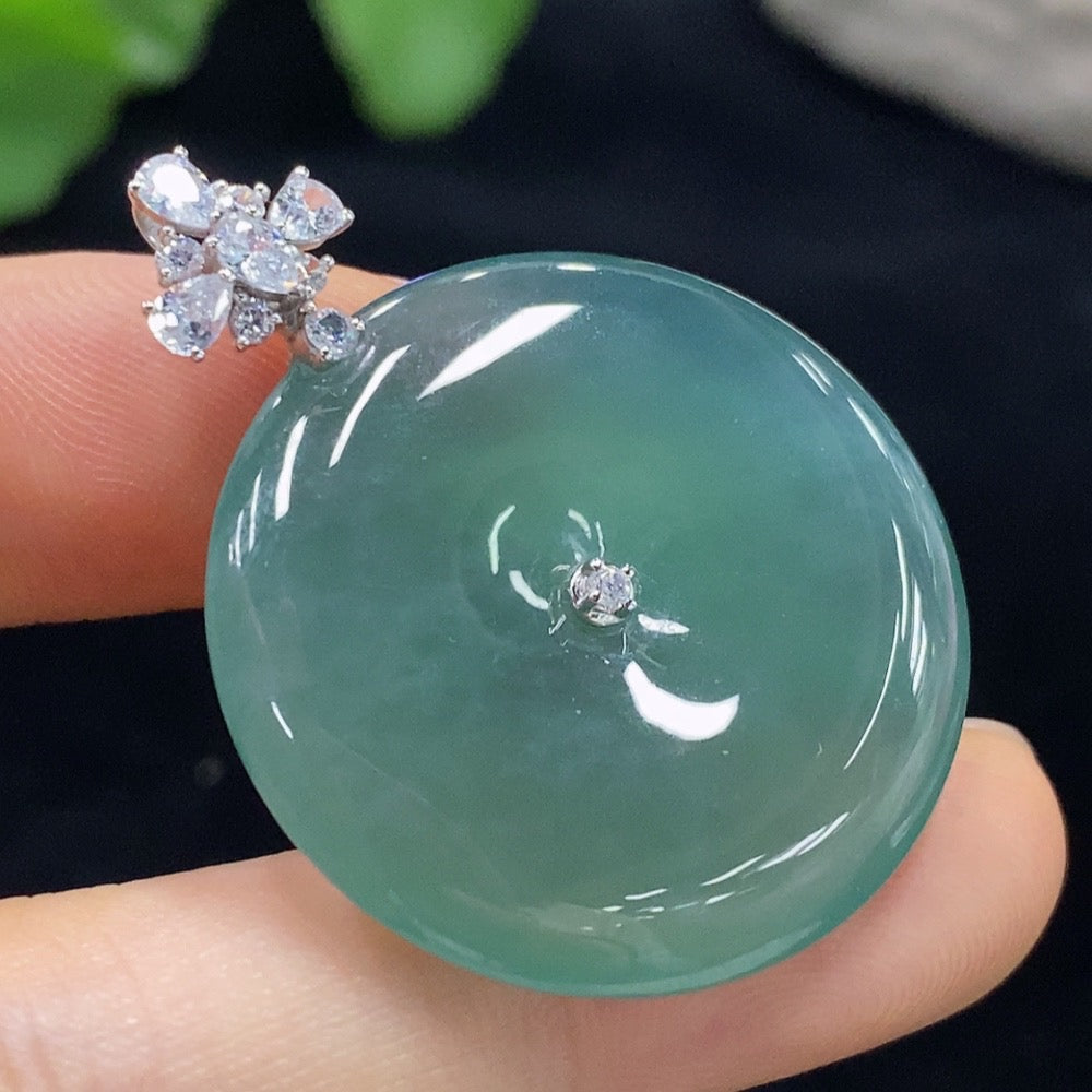 Jadeite Pendant Peace Buckle with Buckle Head, Non-Diamond, . | Huiliu Certified