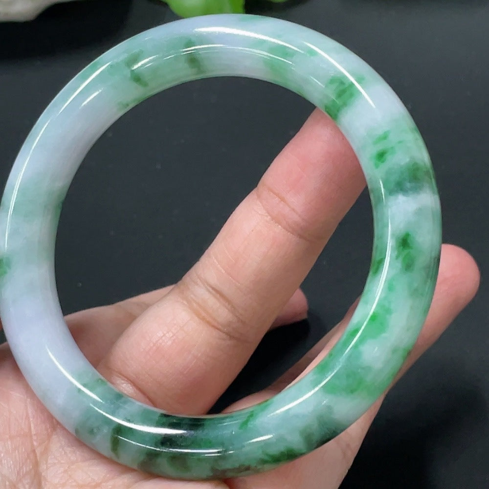 Jadeite Round Bangle Size 53.8 Total Weight Approx.50.58g with Other Mineral Components