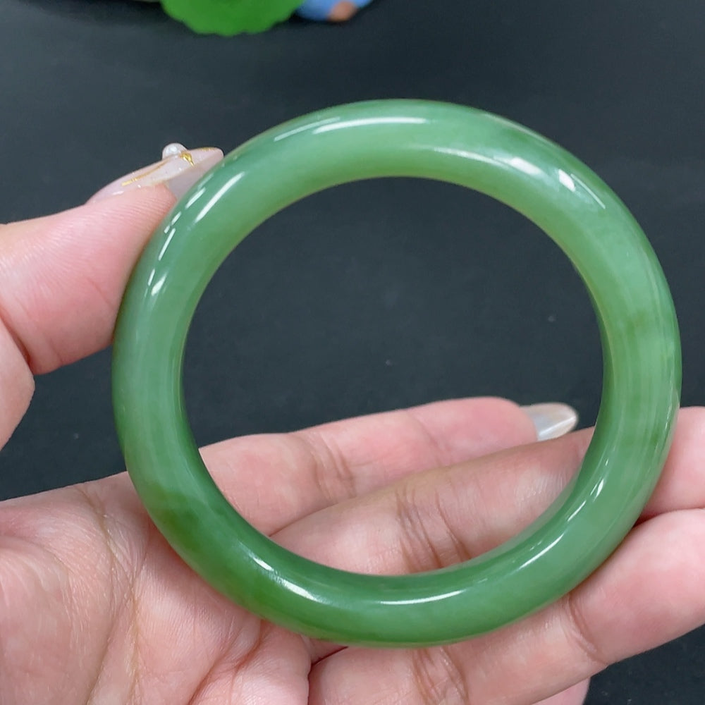 Hetian Jade Round Bracelet Size 53.2 Total Weight Approx. 44.4g