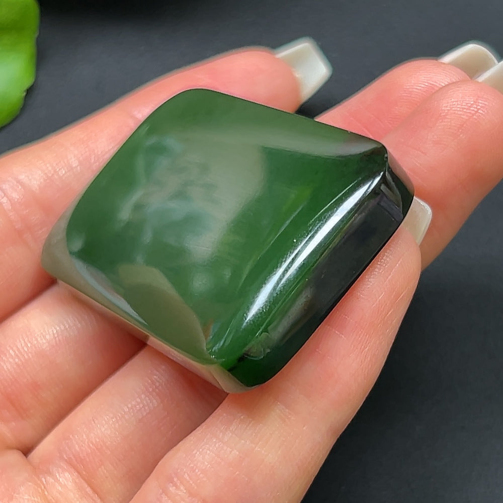Green Hetian Jade Plain Pendant