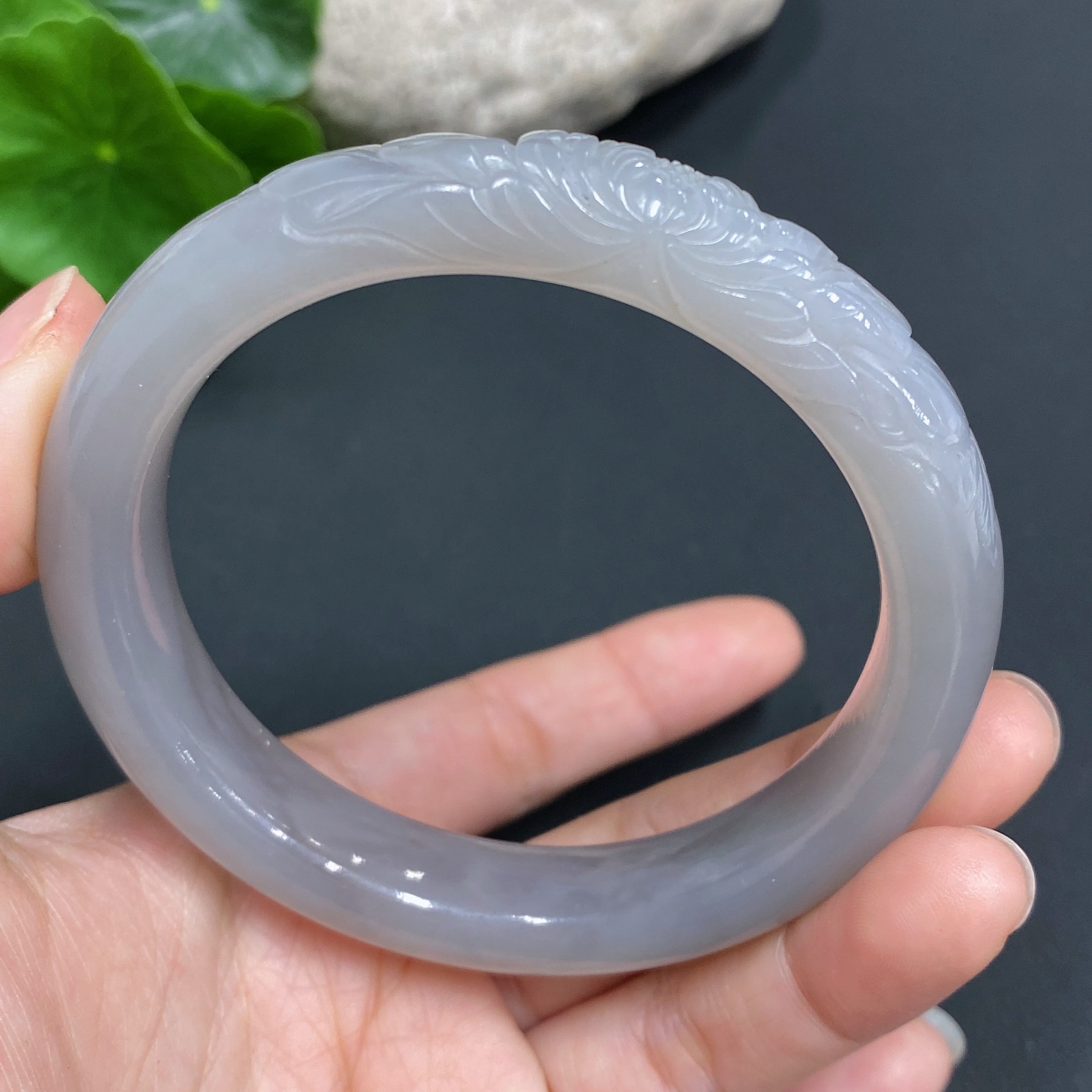 Hetian Jade Carved Bracelet Size 56.8 Total Weight Approx. 51.4g