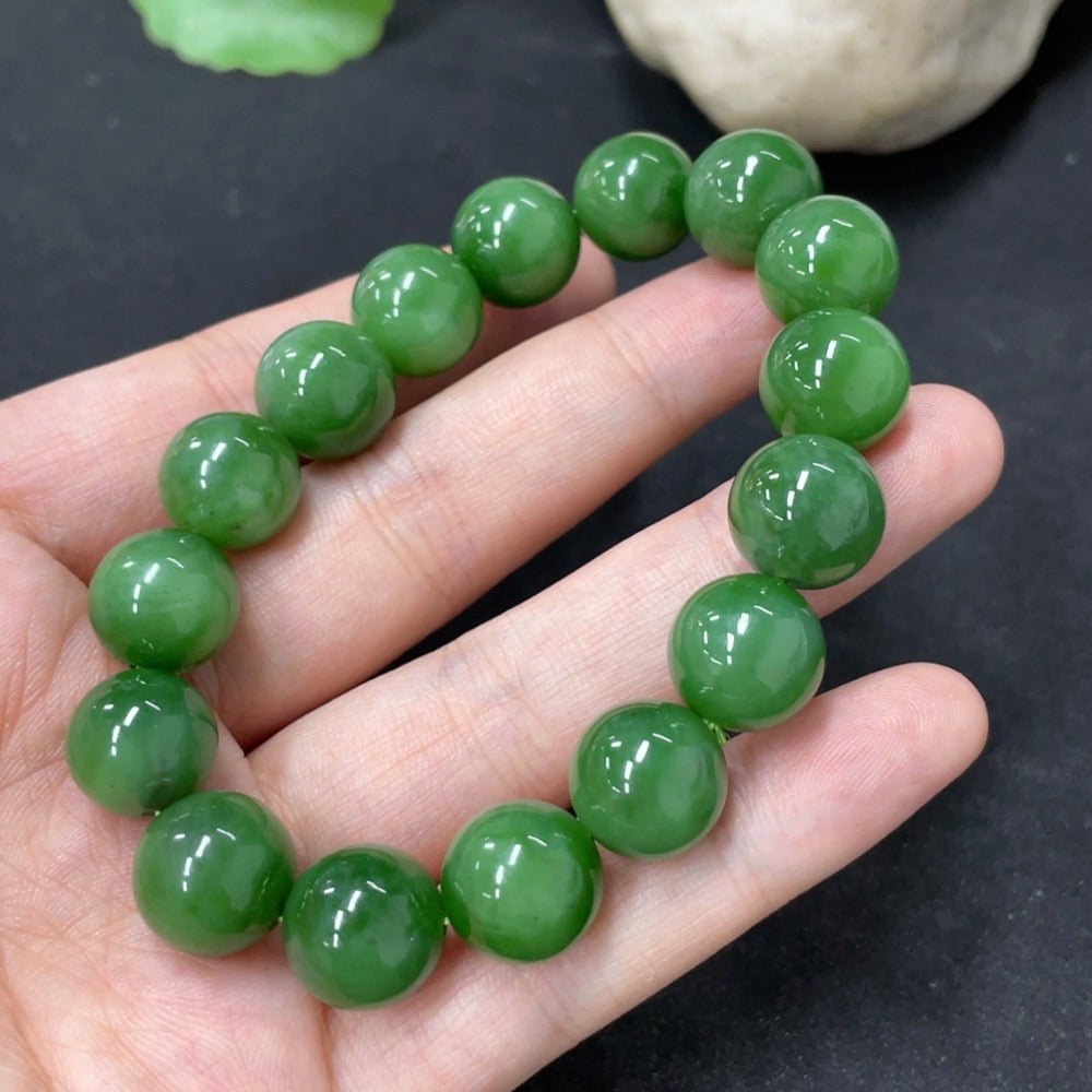 Hetian Jade Jasper Bracelet, Approx. 11.8mm