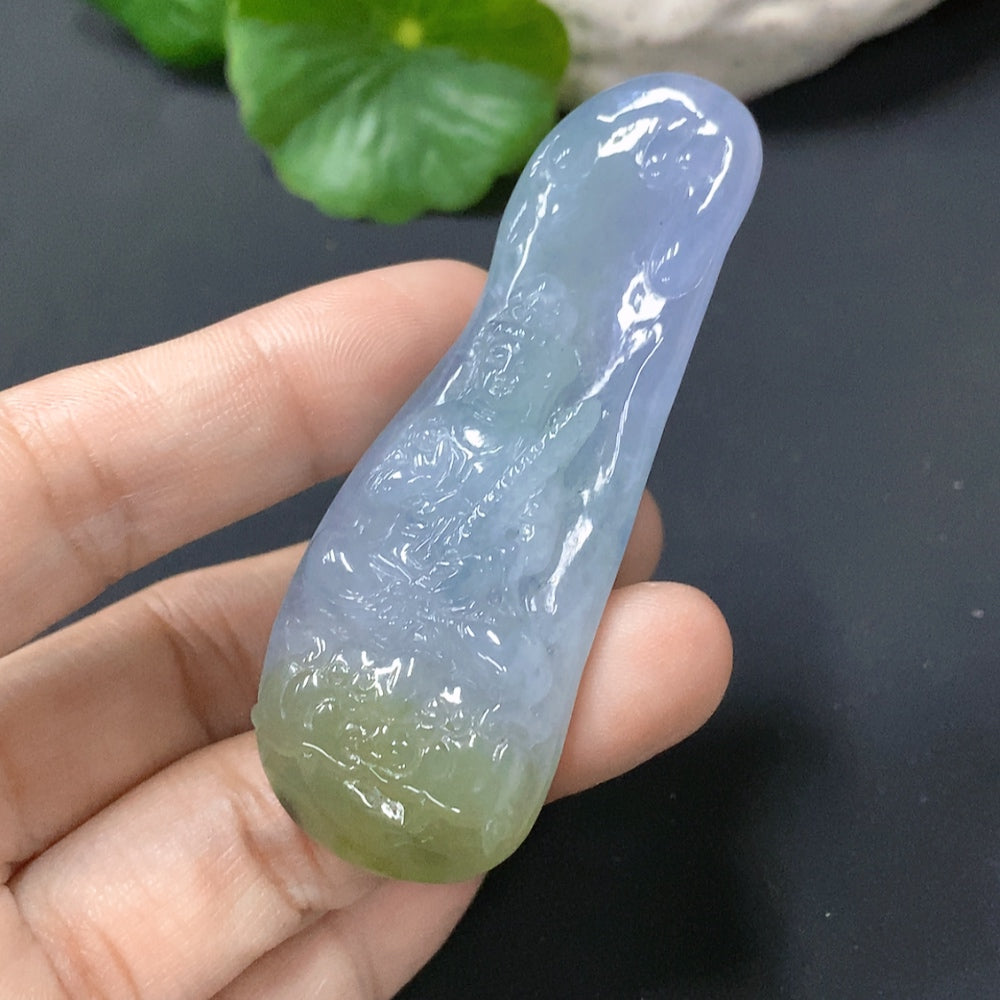 Jadeite Pendant Manjushri Bodhisattva Total Weight 22.180g