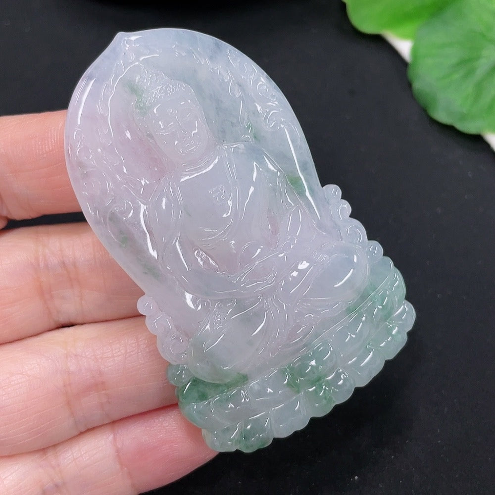 Jadeite Buddha Pendant, Total Weight Approximately 31.5g