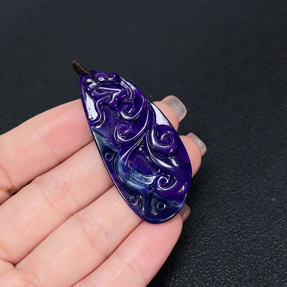 Sugilite Pendant Purple Only Containing Other Mineral Components Total Weight Approx. 10.43g
