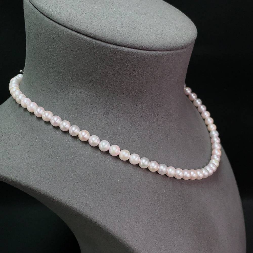 Huiliu seawater pearl necklace with undetermined color, 6.3mm size, featuring natural pearls on a delicate string.