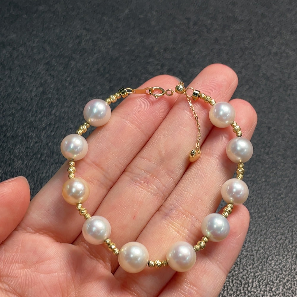 Seawater Pearl Bracelet, Color Origin Undetermined, Marked in Red Not, Rest, String Not Detected, ., Size About 8.3mm | Huiliu Certified