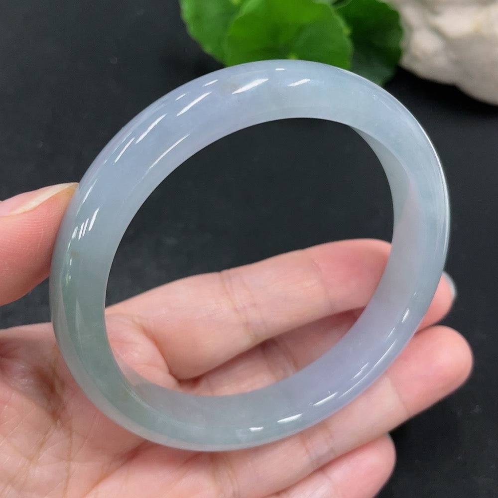 Jadeite round bracelet by HUILIU HQ with a size 60 and total weight of 54.2g, featuring smooth, polished jade beads.