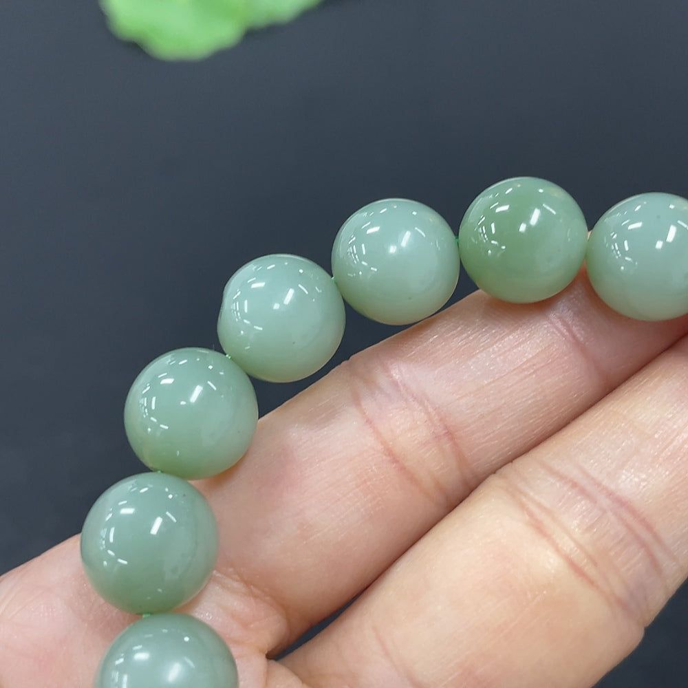 Hetian Jade Beads Bracelet approx. 10.5mm total weight approx. 35.8g
