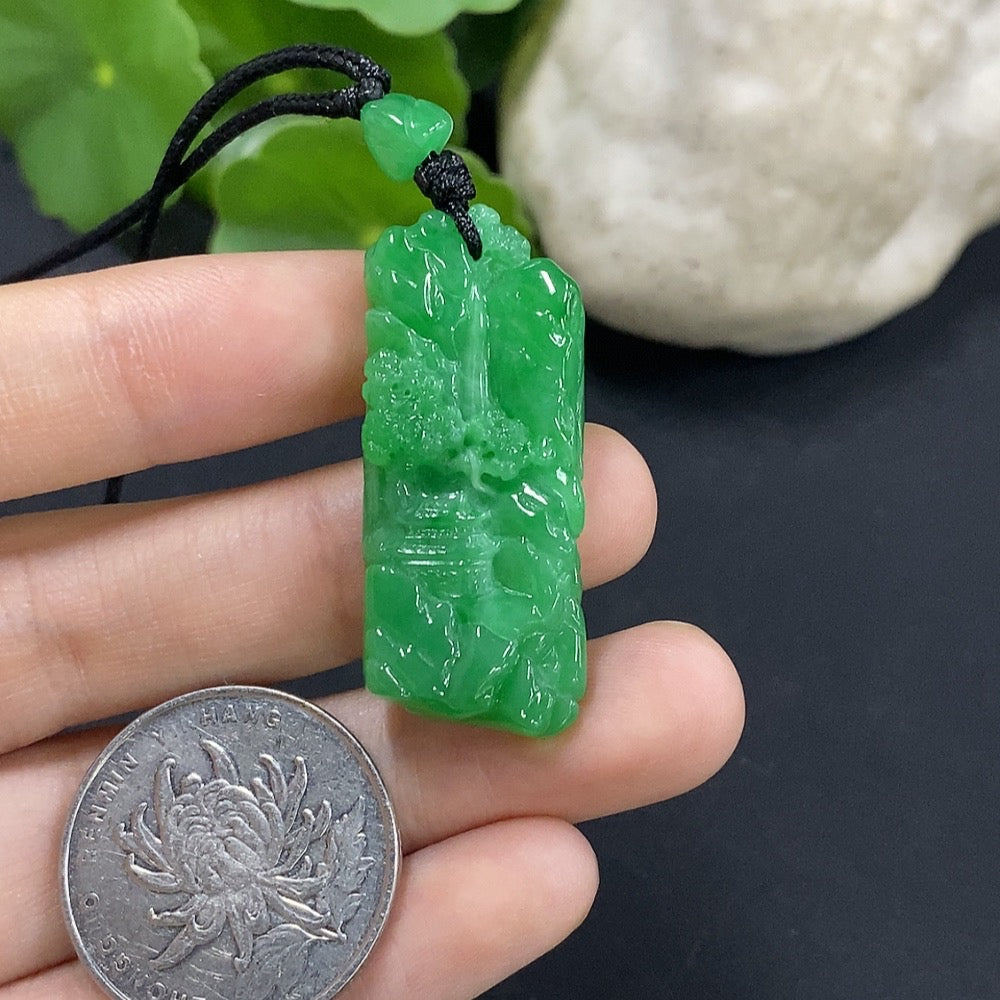 Jadeite Landscape Pendant Total Weight Approx. 10.69g