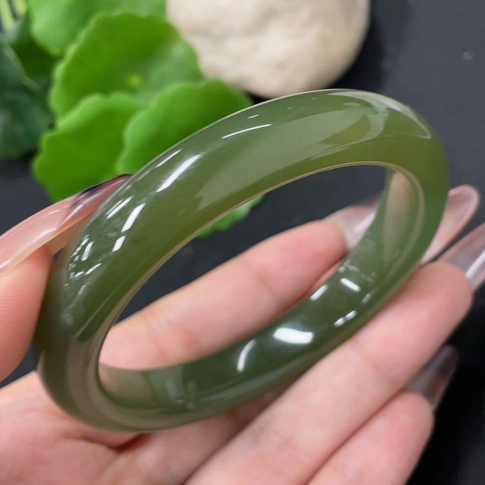 Hetian Jade Round Bracelet Size 56.4 Total Weight Approx. 49.3g