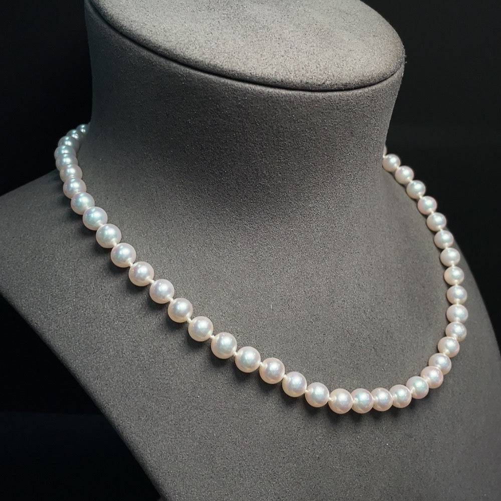 HUILIU HQ seawater pearl necklace with 7.1mm pearls, non-gold, total weight 29.94g, showcasing elegant pearl strand.