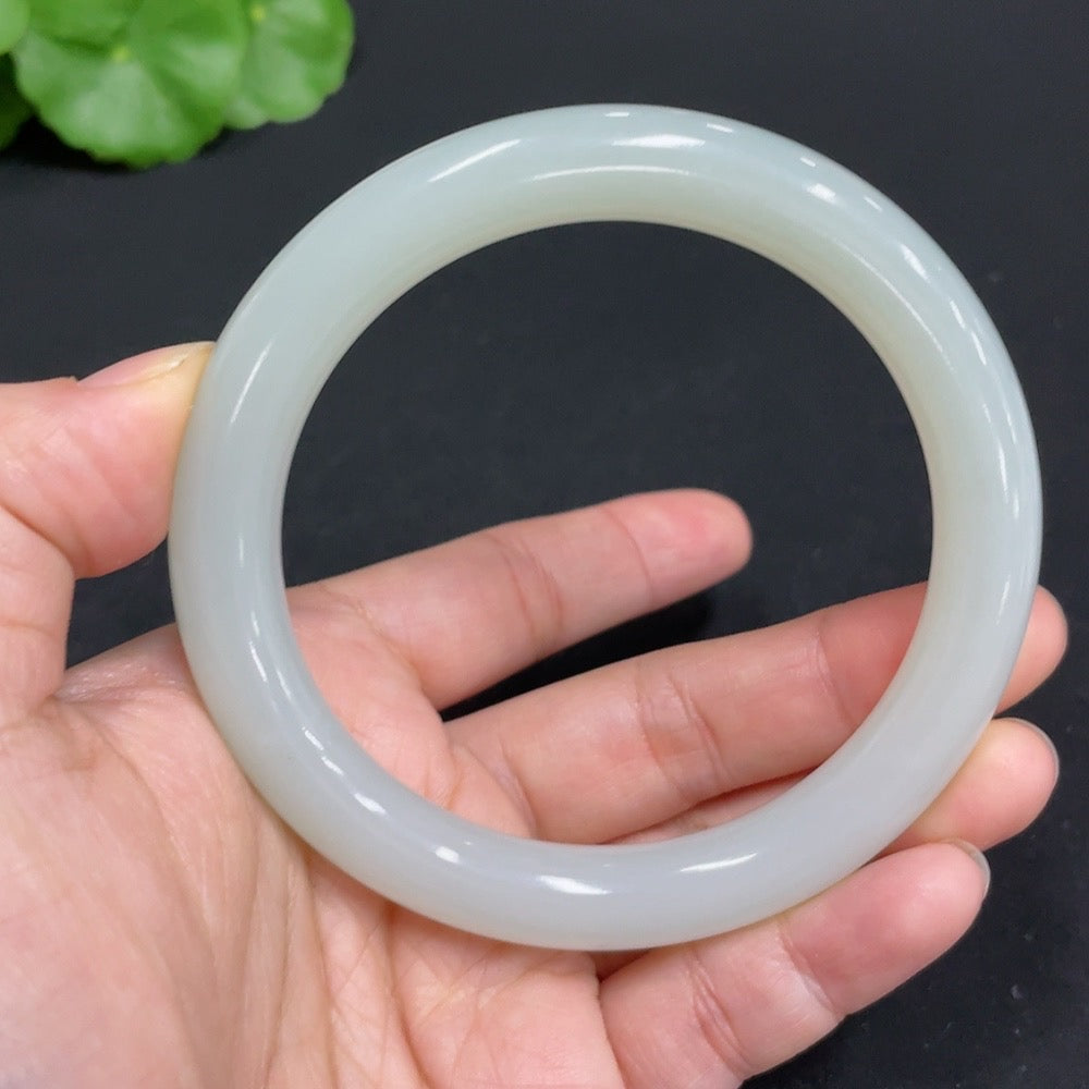 Hetian Jade Round Bangle Size 59.7 Total Weight Approx.48g