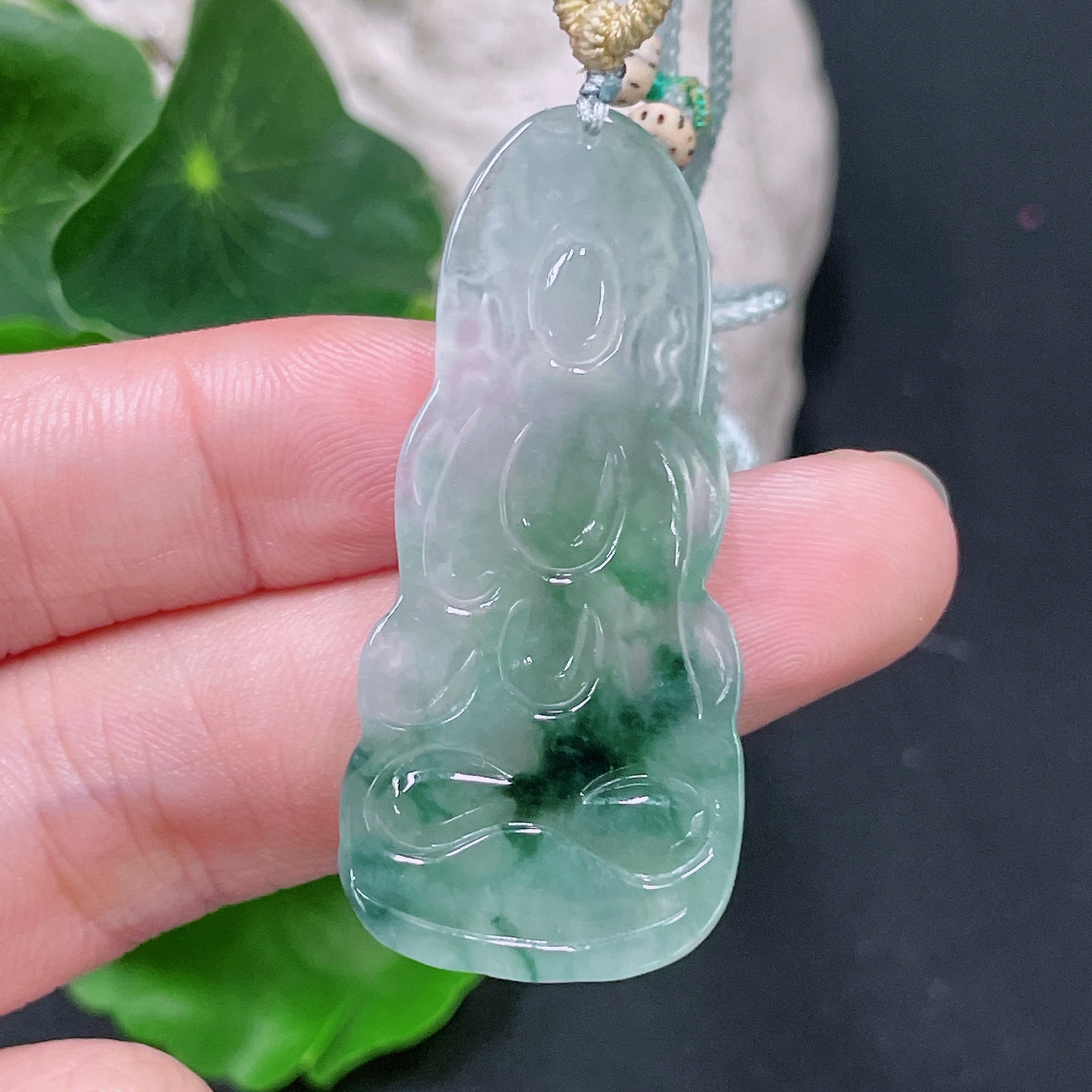 Jadeite Pendant Tara Total Weight Including Rope 8.72g