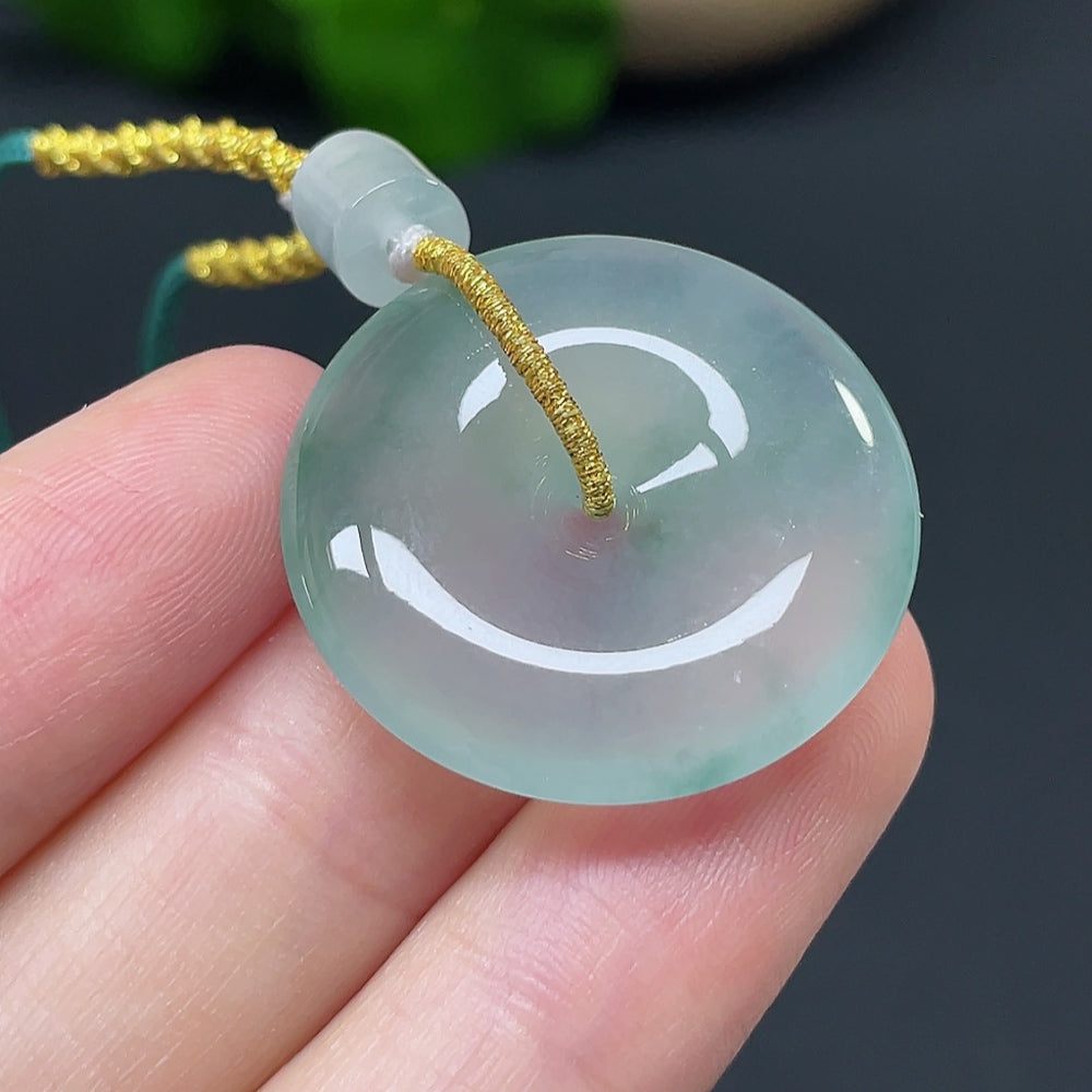 Jadeite Safety Buckle Pendant with Cord