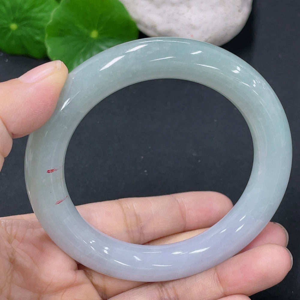 Jadeite Round Bangle Total Weight Approx. 68.4g Size 55 with Crack