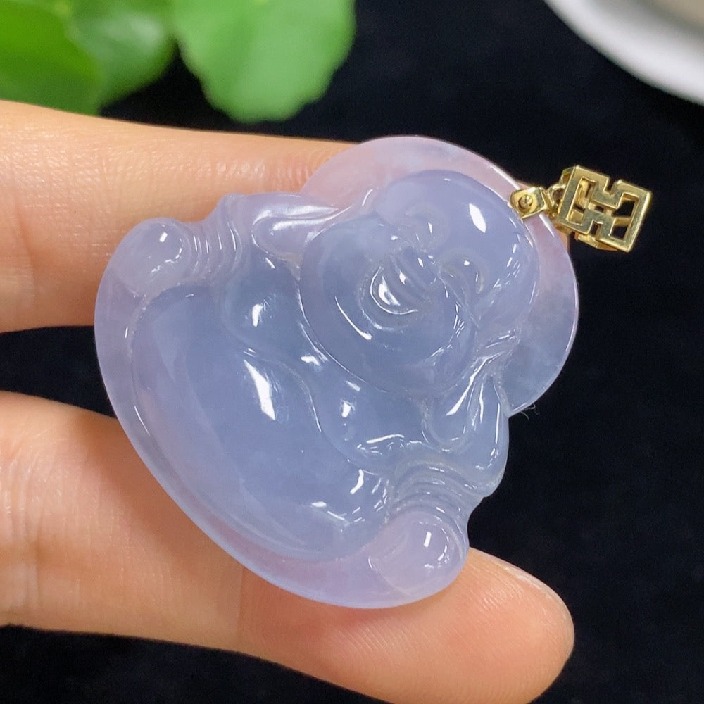 Jadeite Buddha Pendant 18k Total Weight Approx. 11.99g